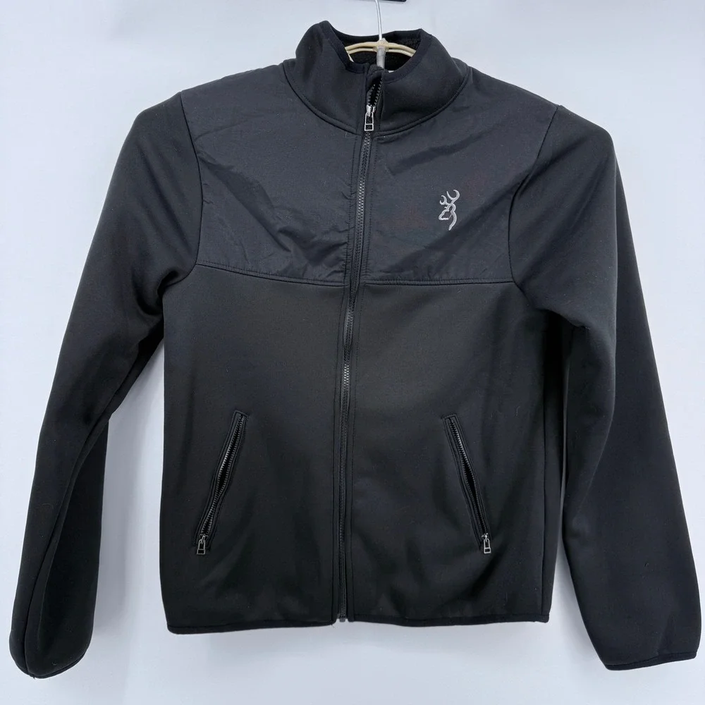 Browning Mens S Black Full Zip Jacket Fleece‎ Lined Outdoor Hunting
